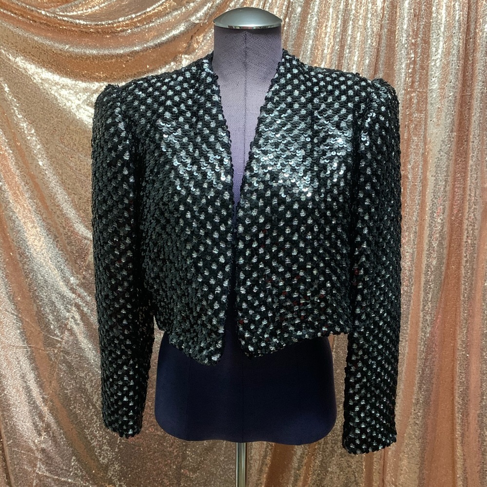 Mario Forte After Five Black & Silver SequinJacket